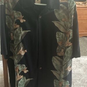 Jamacian Jaxx Shirt with Green and Tan Tropical Print